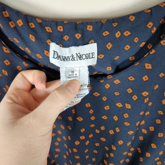 Danny and Nicole Dress Womens 16 Blue Skater A Line Career Work Cap Sleeve - Picture 5 of 10